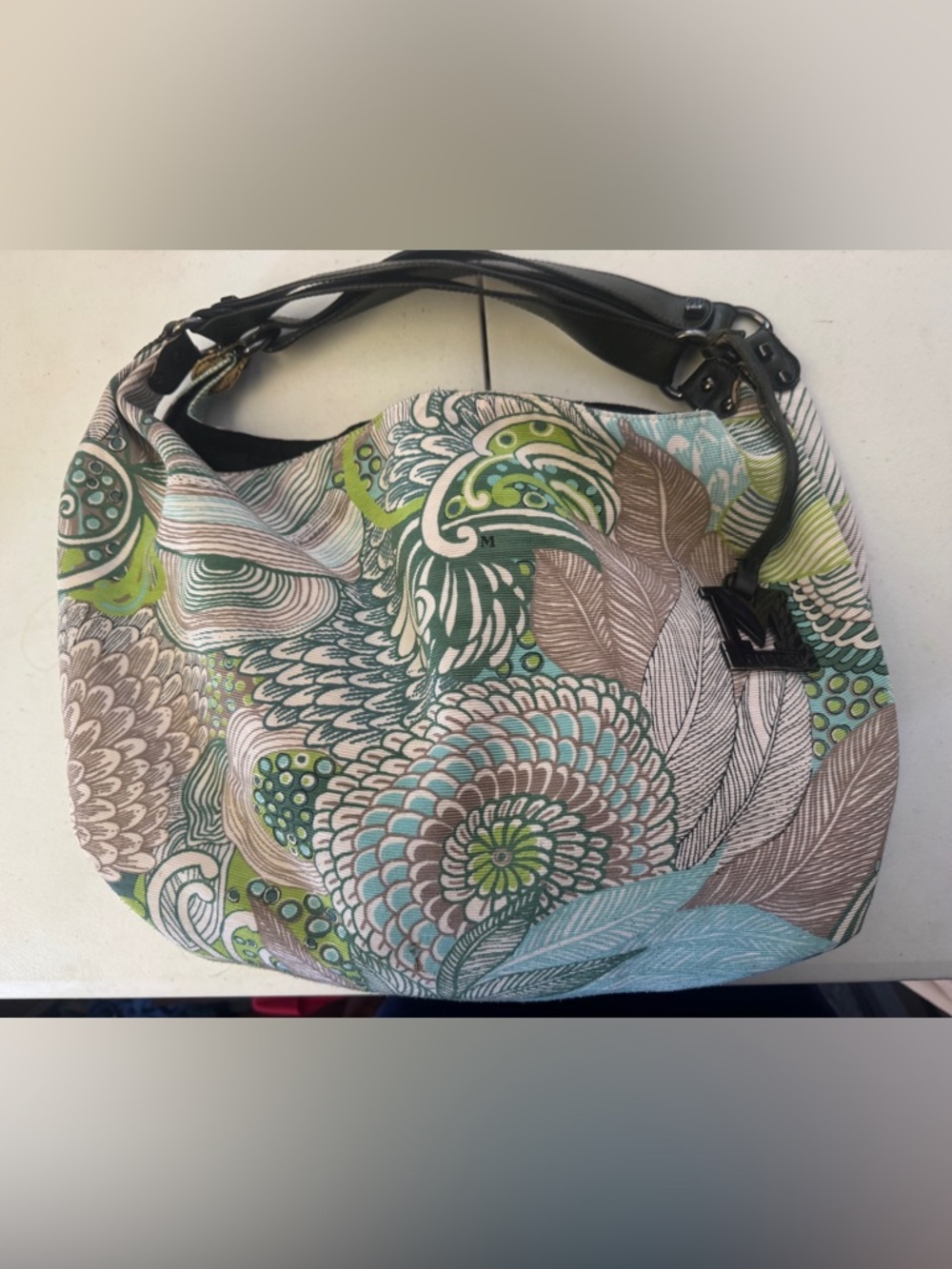 PRISTINE Vintage 1980s MISSONI Large Hobo Bag - Rare Embroidered Floral &Feather